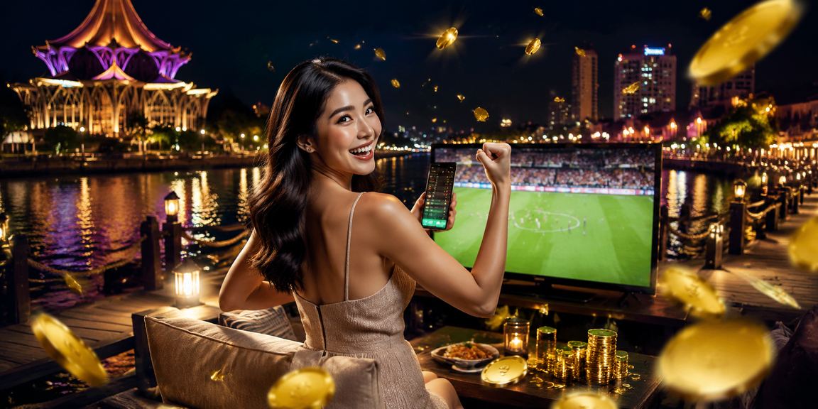 Suasana kasino hiburan di Kuching dengan tema moden bersama x1bet