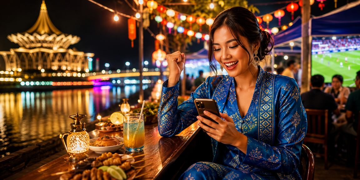 Pengguna Kuching log masuk ke kasino mudah alih x1bet dengan pakaian tradisional