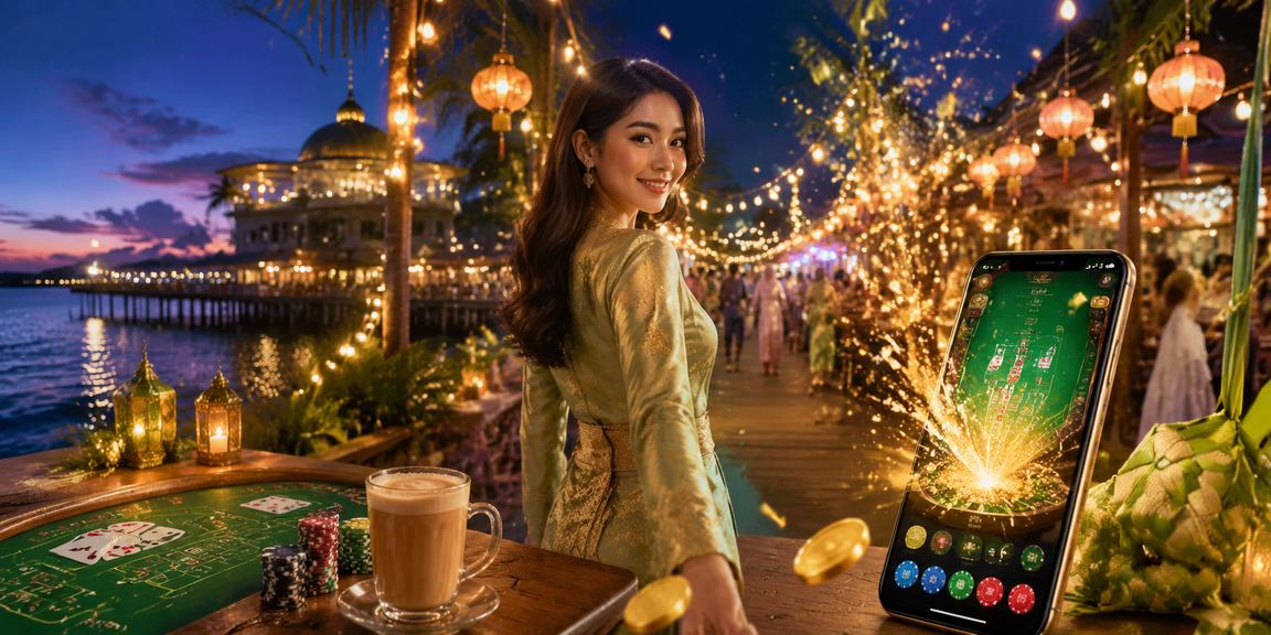 Suasana Hari Raya penuh semangat di platform hiburan x1bet Malaysia